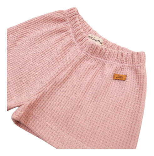 Mini Ánima Short Panal Mini Bermuda Summer Baby Pink Flamingo 1