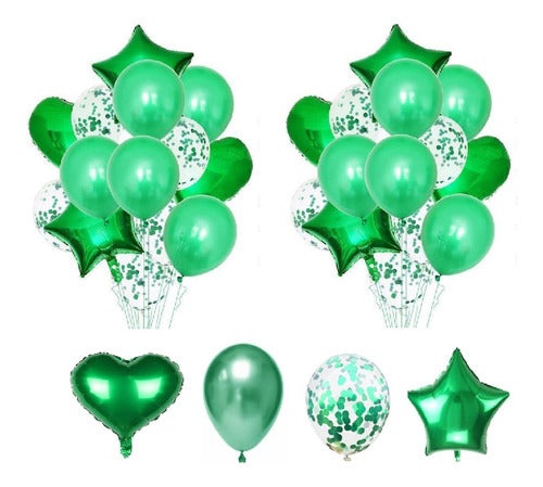 GN Set of 56 Metallic Confetti Balloons Star Heart Parties 0