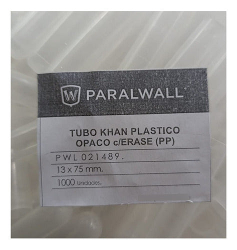 Tubo Khan Plastico Pp Opaco C/enrase 13x75mm X 1000u Pwl 1