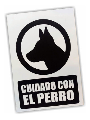 Cartel En En Pvc  Cuidado Con El Perro Mod 2 0