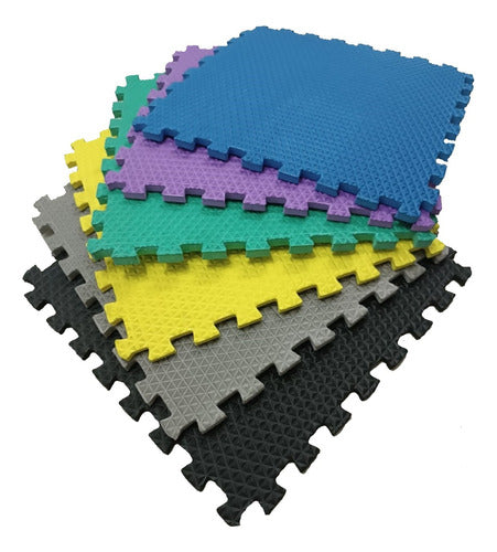 Eva Set of 4 Interlocking EVA Foam Floor Tiles 1x1m 11mm Soft Surface 3