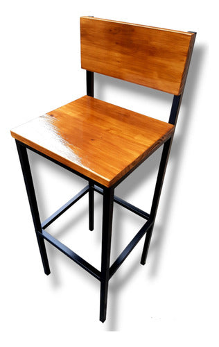 Industrial Breakfast Counter Stool Iron and Wood 0