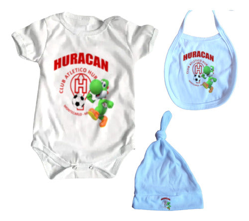 Genérica Ajuar Ropa Bebe X3 Prendas Huracan Montecarlo 0