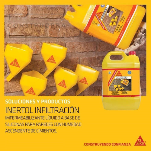 Sika Inertol Infiltración Bloq Humedad Cimientos 5 Lts + 2 Embud 1