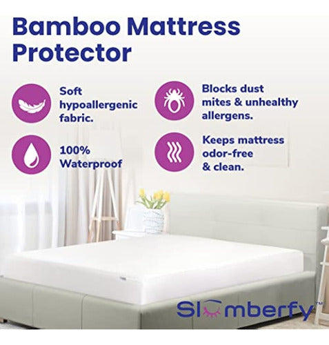 Slumberfy Waterproof Mattress Protector | Bamboo Hypoallergenic Mattress Cover 1