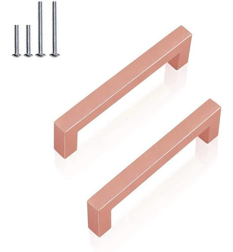 ZW Rose Gold Square Drawer Handles - 12 Pack 0