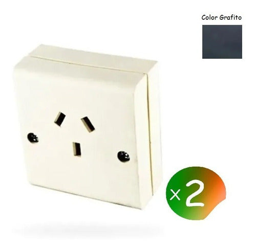 Richi Pack X 2 Surface Socket with 1 Plug No Cable 1