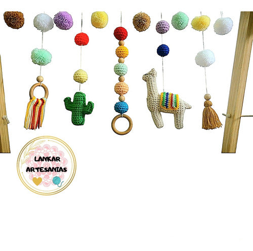 Nordic Montessori Wooden Handmade Crochet Baby Gym 0