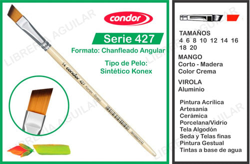 Angular Beveled Brush Nº 20 S 427 Condor Synthetic Konex 1
