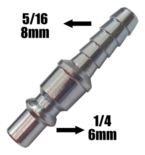 KIT HERRAMIENTAS Air Gas Connector Plug 1/4 Acople 5/16 Hose (8mm) 1