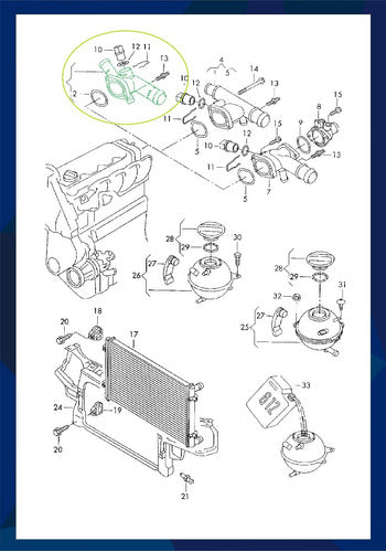 Autoteile Brida Conexion Distribuidora Agua VW Bora Golf Transporter 1