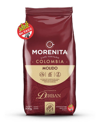 Morenita Cafe Molido Tostado Colombia 500 Gr X 12 Unidades 1