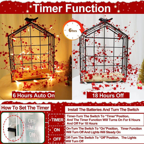 Turnmeon: 30 Led Christmas Lights Timer Chain - 10 Feet 1