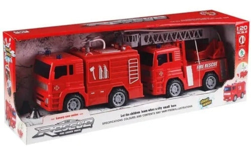 Camion Bomberos X2 Lanza Agua Original Tictoys 0