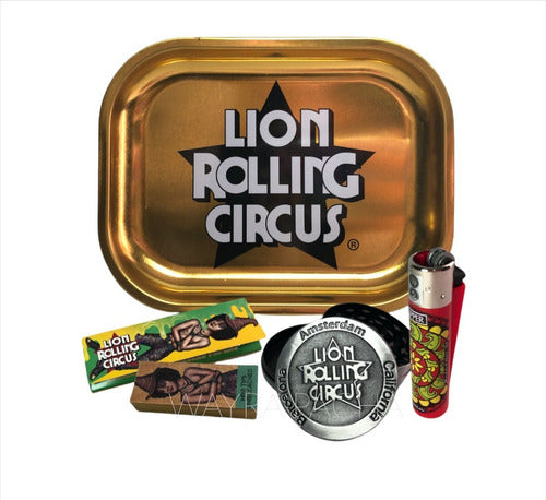 Wayra Pacha Lion Rolling Circus Tray / Paper / Grinder / Filters Combo 0