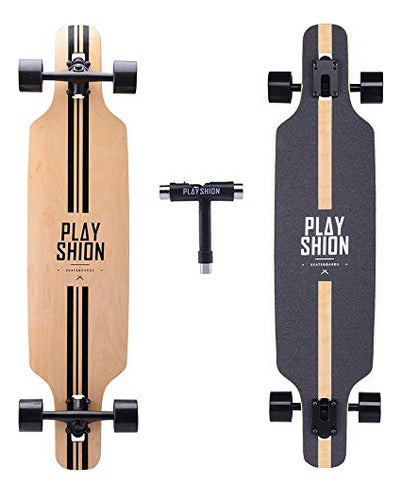 Playshion Bamboo Complete Longboard Skateboard 0