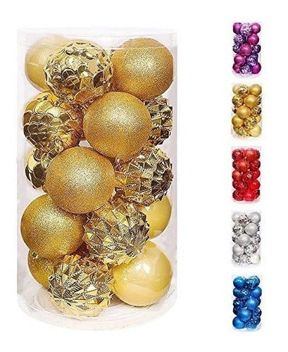 Lulu Home Christmas Ball Ornaments - Pack of 20, 8cm/Golden 0