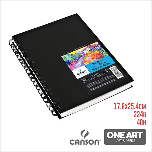 Canson Block Art Book Mix Media 17.8x25.4 224g 40h Spiral 1