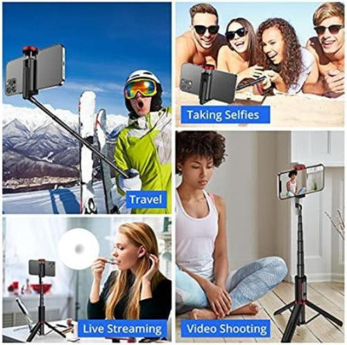 Atumtek Selfie Stick Trípode+control Remoto Y Soporte - Red 6