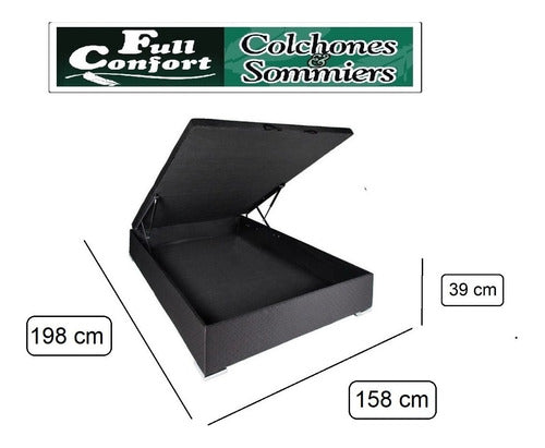 Full Confort Box Baul Queen Cama Sommier Guarda Ropa Accesorios Canape 1