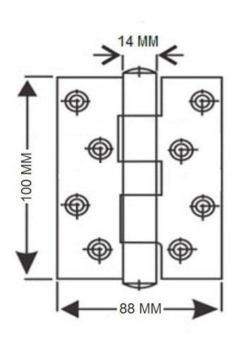 Bronzen Municion Hinge 100mm X 88mm Stainless Steel 2