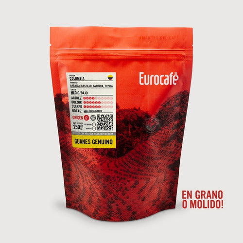 Eurocafé Café Tostado Colombia Guanes Genuino - 250 Grs. 2