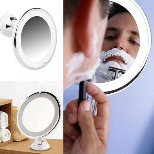 RUIMIO 7x Magnification Adjustable Lighted 360 Cosmetic Mirror 3