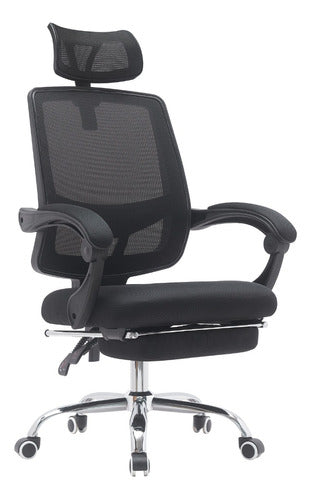 Silla Gerencial LX019 Apoyapies Oficina PC Lumbar Reclinable Mesh 7