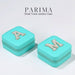 Parima Travel Jewelry Case with Pearl Initial - Letter A Blue 5