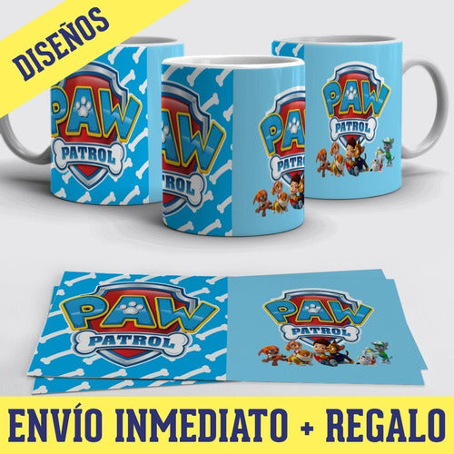 Kit Diseños Plantillas Tazas Paw Patrol Sublimación M1 1