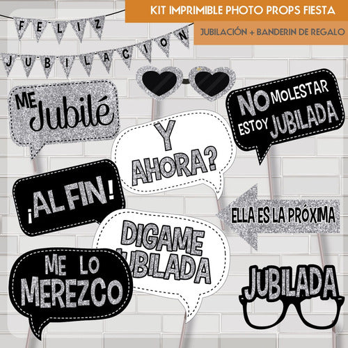 Plus Imprimibles Imprimible Photo Prop Carteles Divertidas Jubilacion Glitter 5