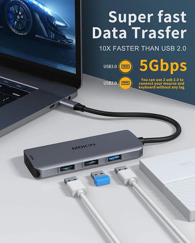 Docking Station Usb-c Mokin Dual Hdmi Thunderbolt 3 A Hdmi 5