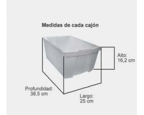 Colombraro Cajonera Plastica En Torre X 2 Cajones 6