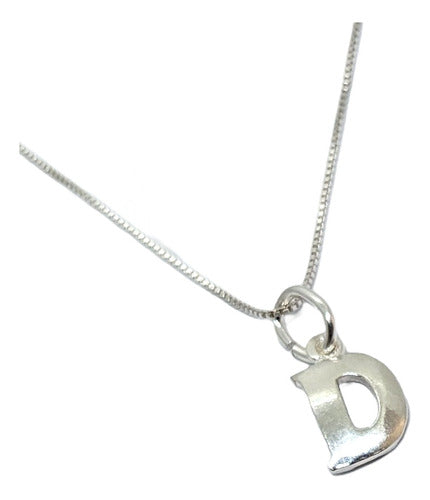 925 Silver Initial Letter Necklace 22