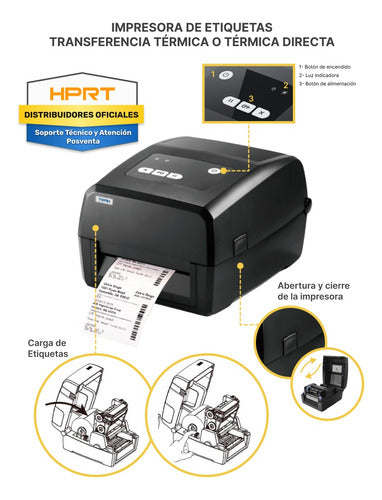 HPRT HT800 Thermal Transfer Barcode Printer 4" 2