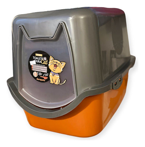 Durapet's Closed Cat Litter Box with Filter, Shovel, and Bowls 0