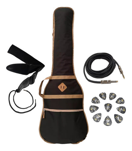 Musical Accessories Kit + Electric Guitar Case Bundle 0