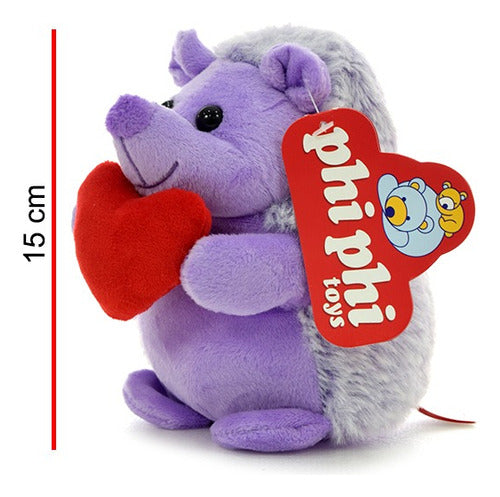 15cm Porcupine Plush with Heart - Phi Phi Toys 12