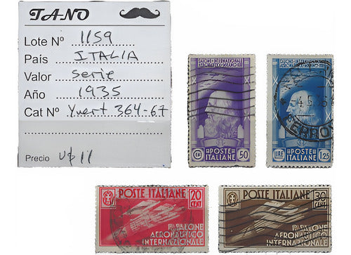 TANO Italia Serie Estampillas Año 1935 Yvert# 364-367 0