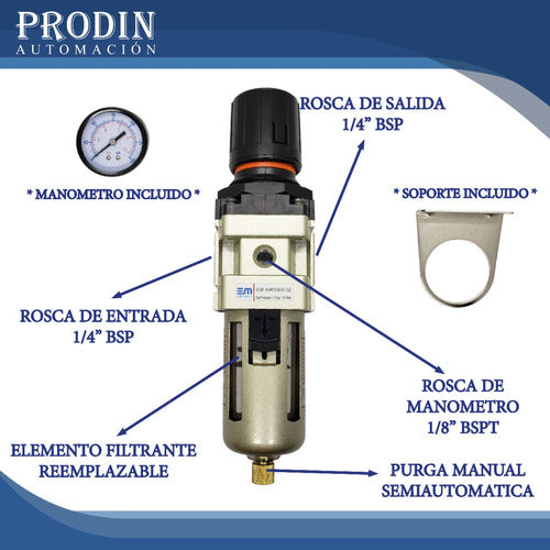 Pressure Regulating Filter with Pressure Gauge and Metal Protection 2