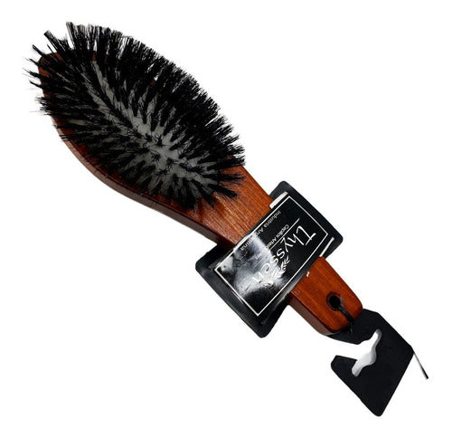 Thyssen Pneumatic Hair Brush Mixed Bristle Wooden Handle 0