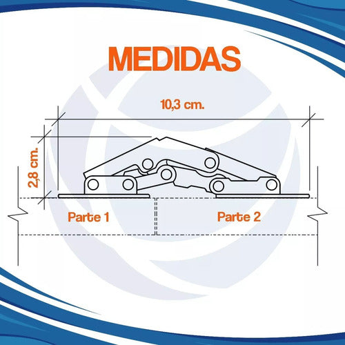 Cima Bisagra Articulada Alacena Cocina Mueble Pack X 4 Unidades 6