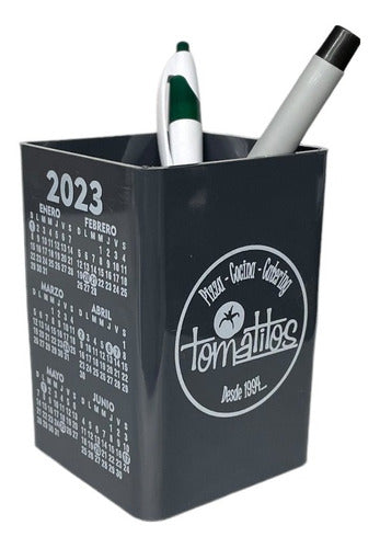 100 Colorful Pen Holders with Logo and 2019 Calendar 60