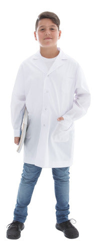 Classic Boy's Straight Lab Coat Arciel with Erevan Buttons Size 8 3