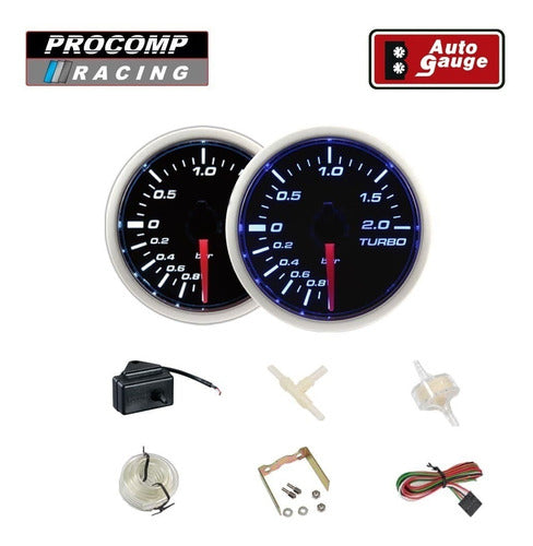 Auto Gauge Reloj Presion Turbo Boost (psi) 52mm Azul/blanco Procomp 0