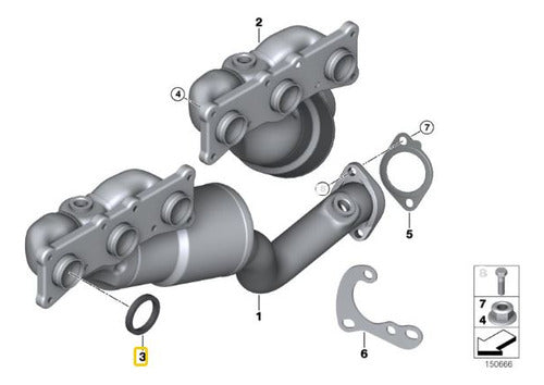 Elring Junta De Escape Bmw Serie 3 E93 330i N52n 1