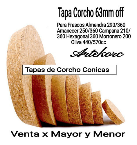 Tapa De Corcho De 63mm Pack X 24 Unid 0