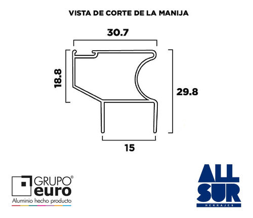 Kit Puerta 2.6mts Frente Placard Corredizo Aluminio Classic 1