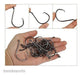 150pcs 7384 Offset Circle Hook Black High Carbon Steel 5