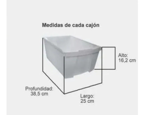 Colombraro Cajonera Plastica En Torre X 2 Cajones 1